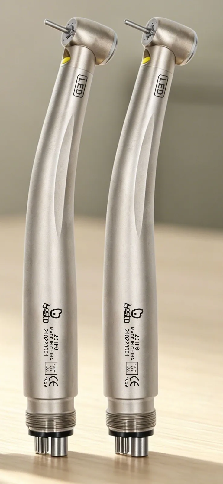 Two LED high-speed turbines 201F6 on a table