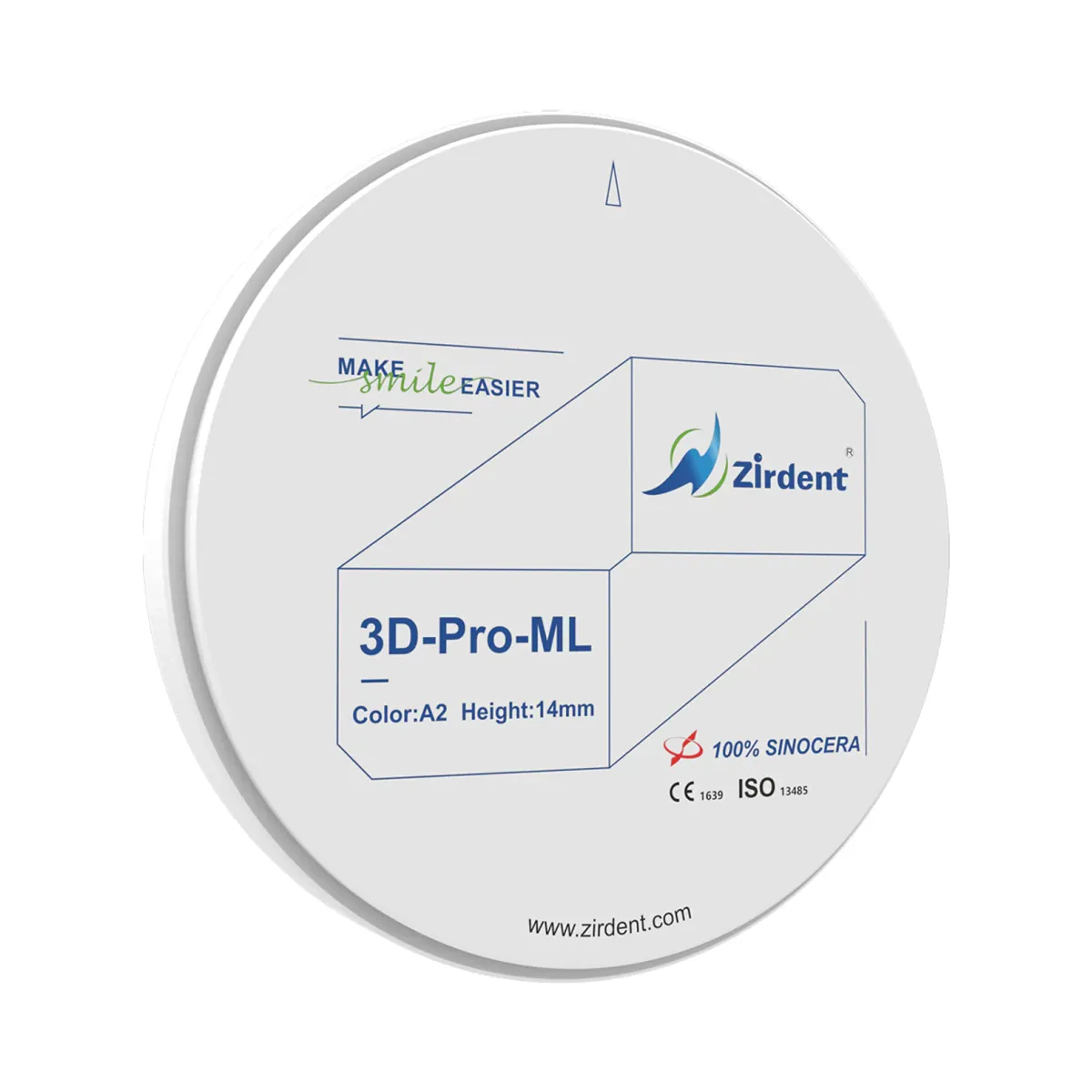 Zirdent 3D Pro ML multilayer zirconia disc