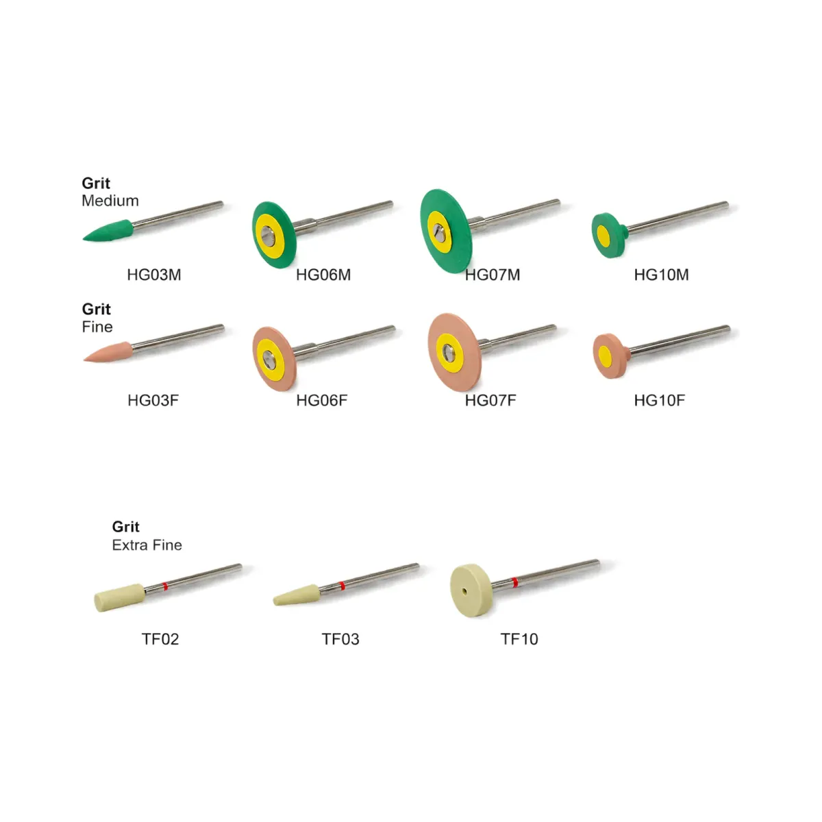 Set of Zirdent diamond polishers for zirconia